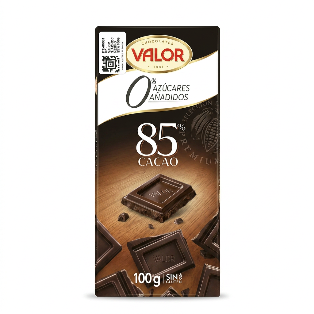 CHOCOLATE SIN AZUCAR AÑADIDA 85% 100G- VALOR