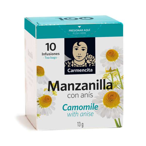 MANZANILLA CON ANÍS 13G ESTUCHE 10 BOLSITAS- CARMENCITA