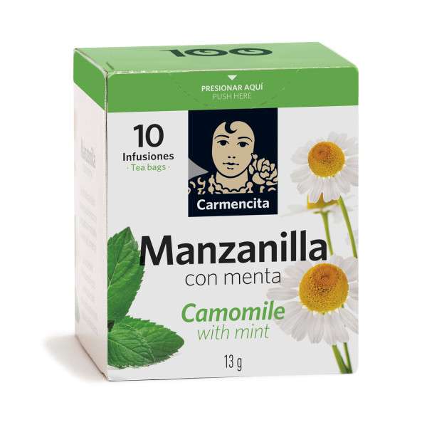 MANZANILLA CON MENTA 13G ESTUCHE 10 BOLSITAS- CARMENCITA