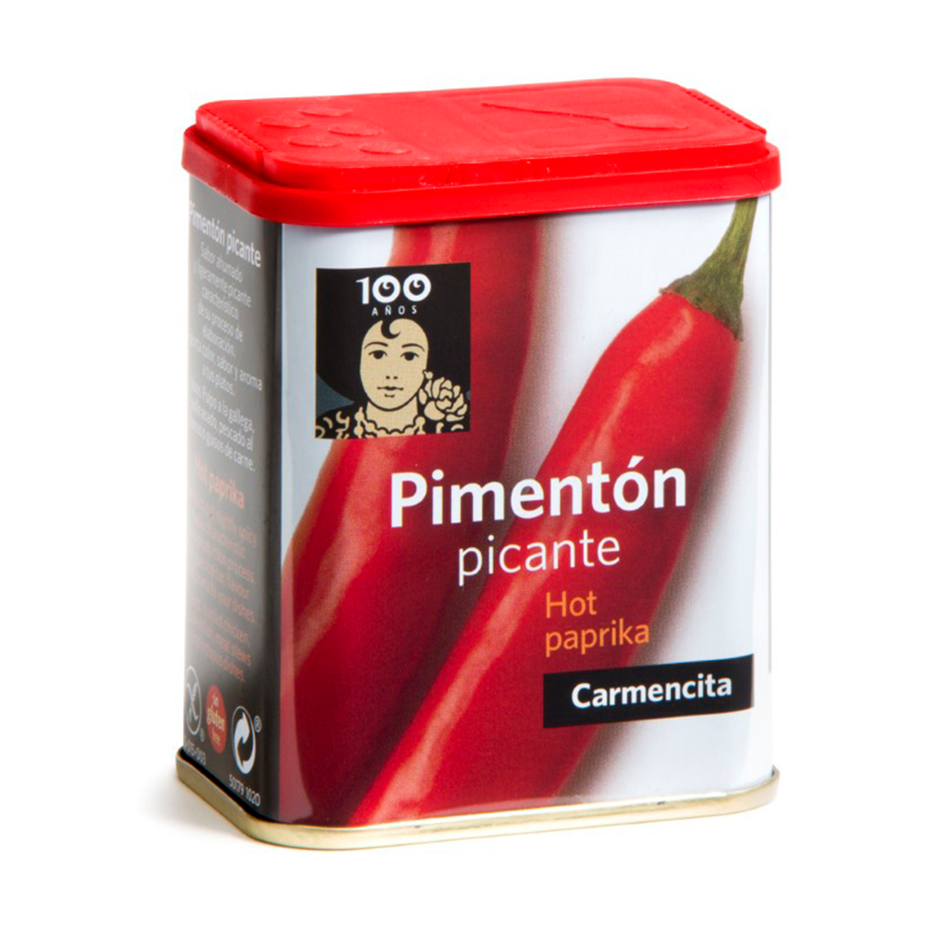 PIMENTÓN PICANTE AHUMADO 75G LATA CUADRADA-CARMENCITA