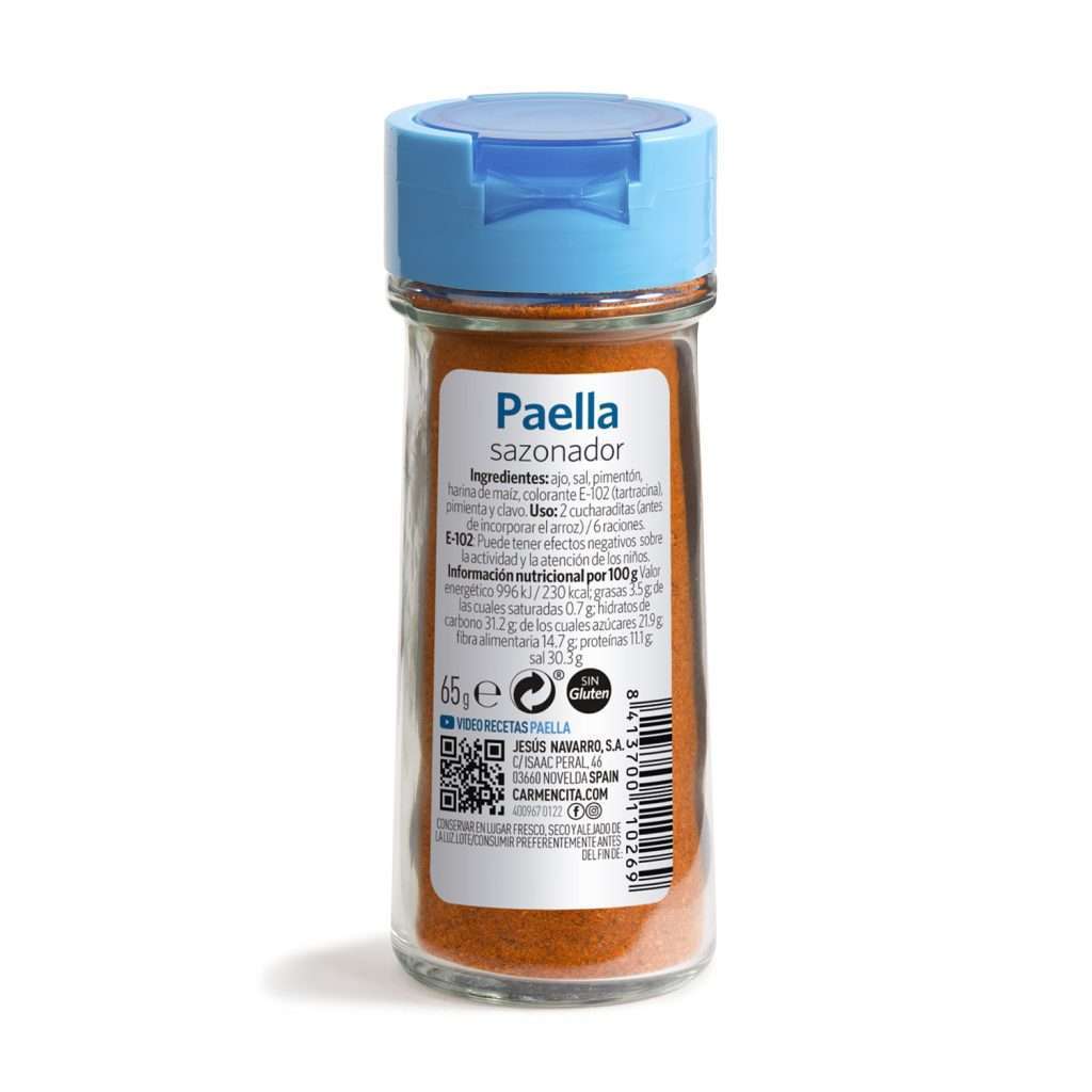 SAZONADOR PAELLA 65G TARRO CRISTAL- CARMENCITA