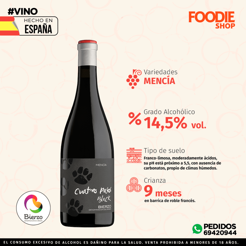 VINO MARTIN CODAX CUATRO PASOS BLACK MENCIA 750 ML