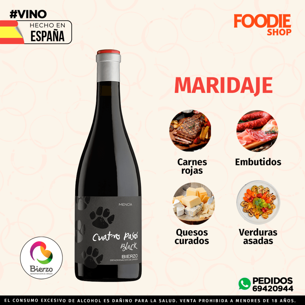 VINO MARTIN CODAX CUATRO PASOS BLACK MENCIA 750 ML