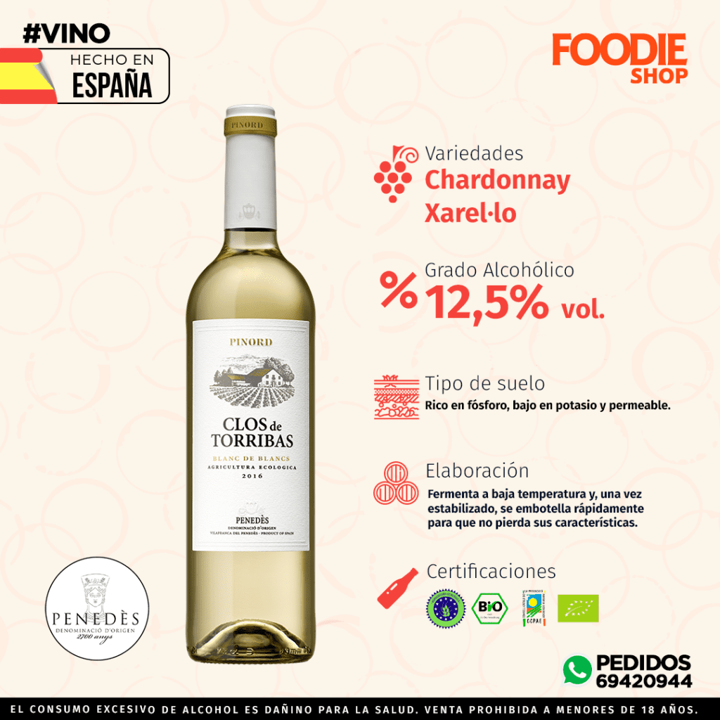 PINORD CLOS DE TORRIBAS BLANC DE BLANC 750 ML