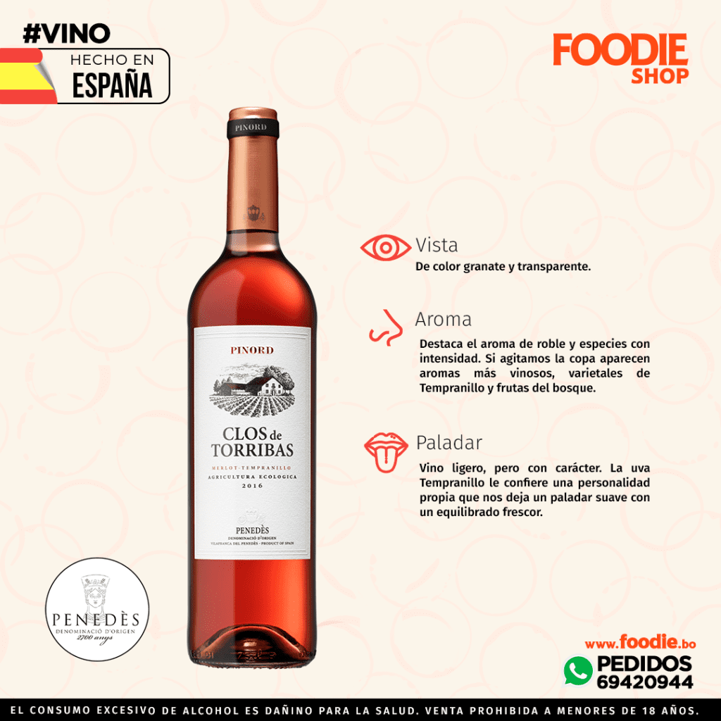 PINORD CLOS DE TORRIBAS ROSADO 750 ML