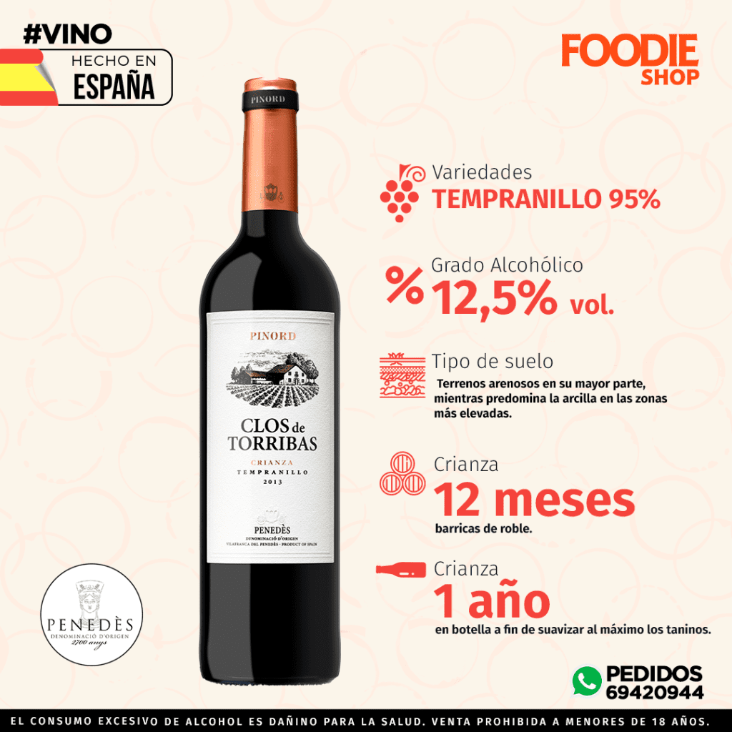 PINORD CLOS DE TORRIBAS CRIANZA 750 ML