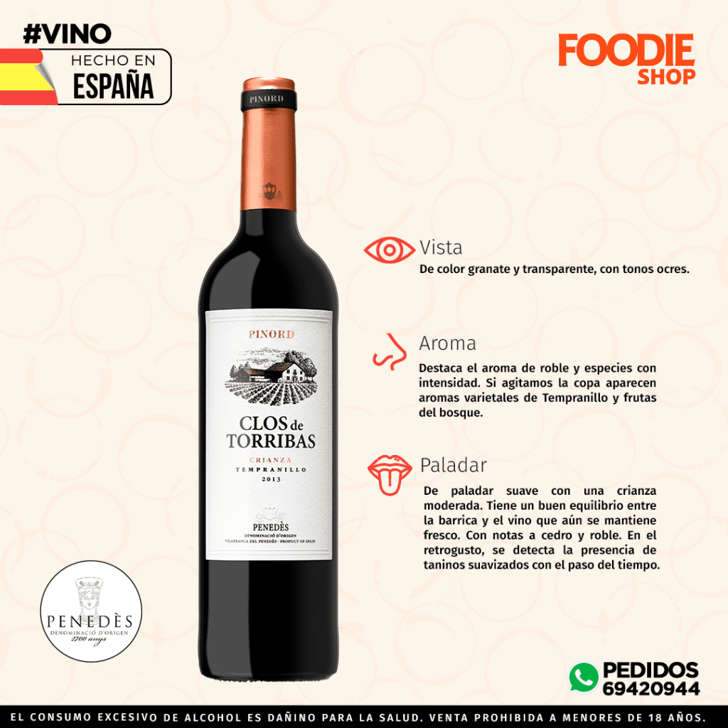 PINORD CLOS DE TORRIBAS CRIANZA 750 ML