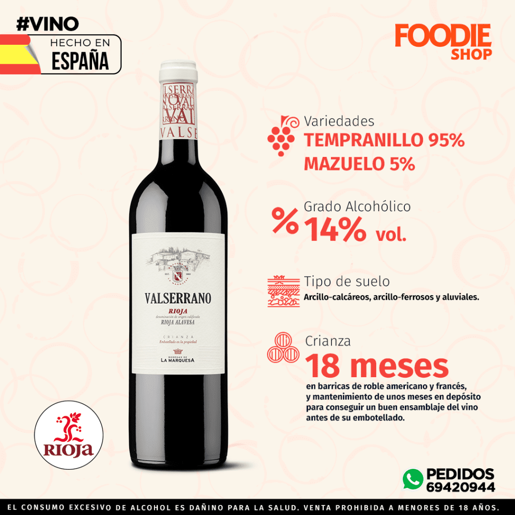 VINO VALSERRANO CRIANZA 750 ML