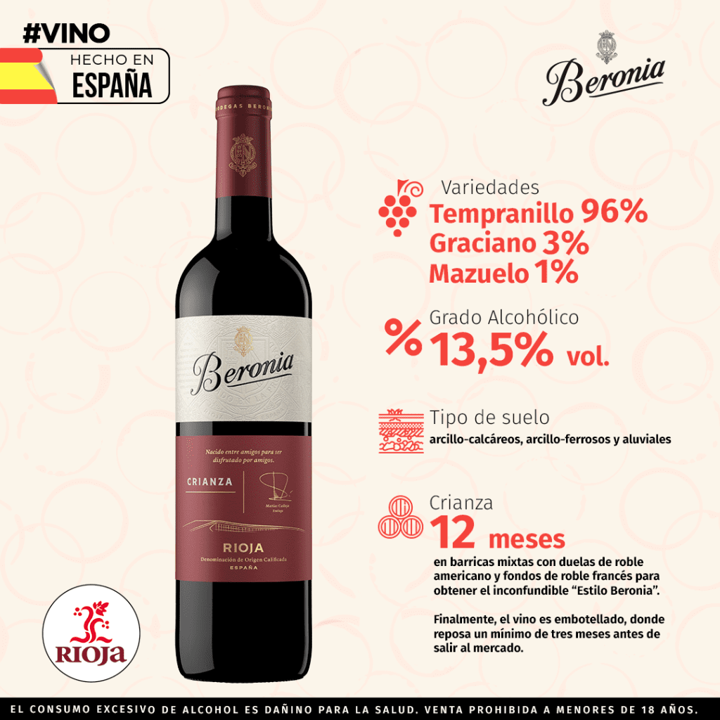 BERONIA VINO CRIANZA 2019 375 ML
