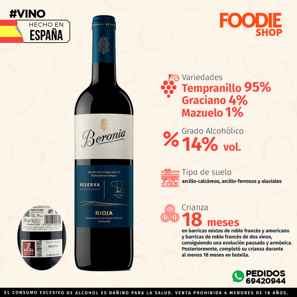 BERONIA VINO RESERVA 2018 750 ML