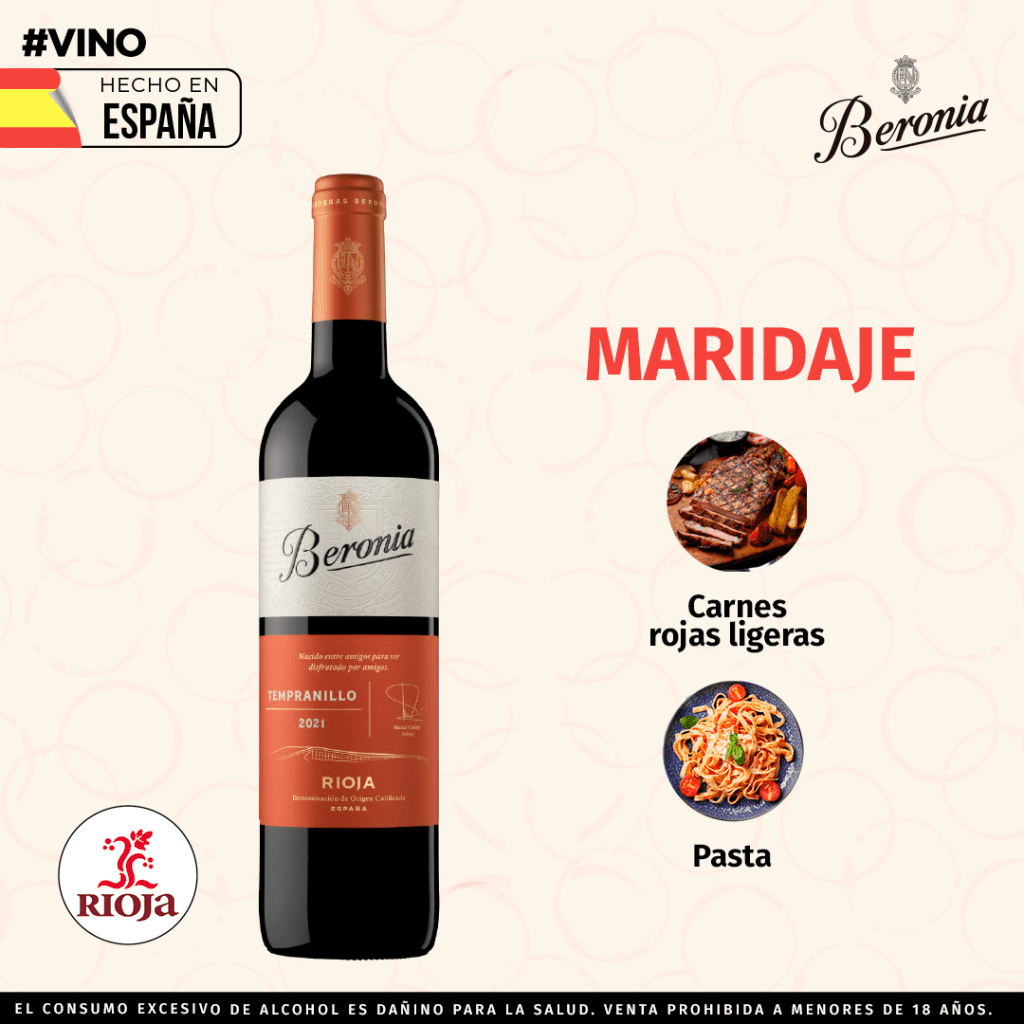 BERONIA VINO TEMPRANILLO 2021 750 ML