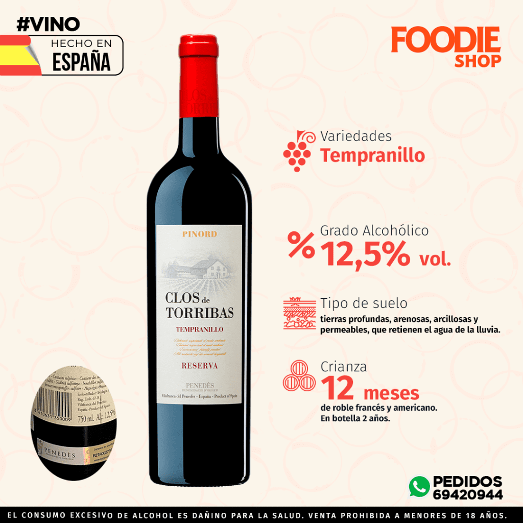 PINORD CLOS DE TORRIBAS RESERVA 750 ML