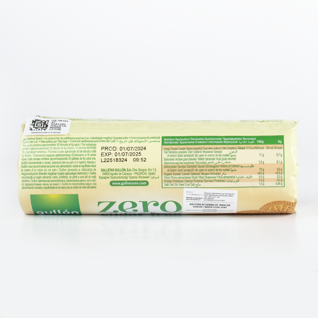 GULLON GALLETA MARIA LECHE ZERO 200G
