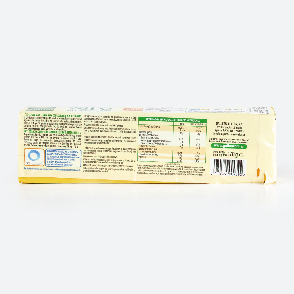 GULLON GALLETA FIBRA ZERO 170G