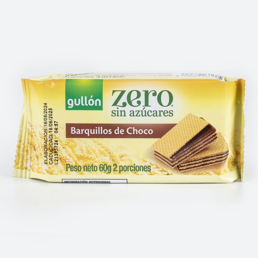 GULLON GALLETA BARQUILLO CHOCO ZERO 60G
