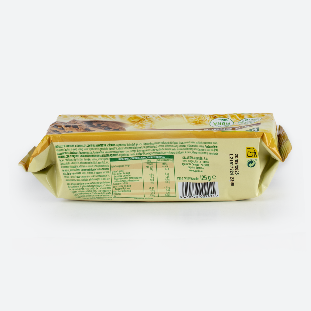 GULLON GALLETA CHIP CHOCO ZERO 125G