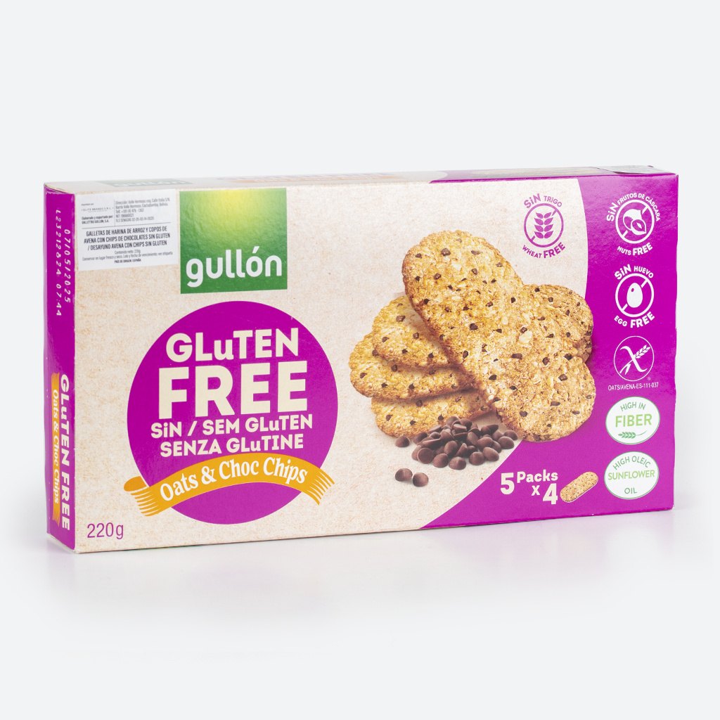 2×1 GULLON GALLETA DESAYUNO AVENA CON CHIPS SIN GLUTEN 220G
