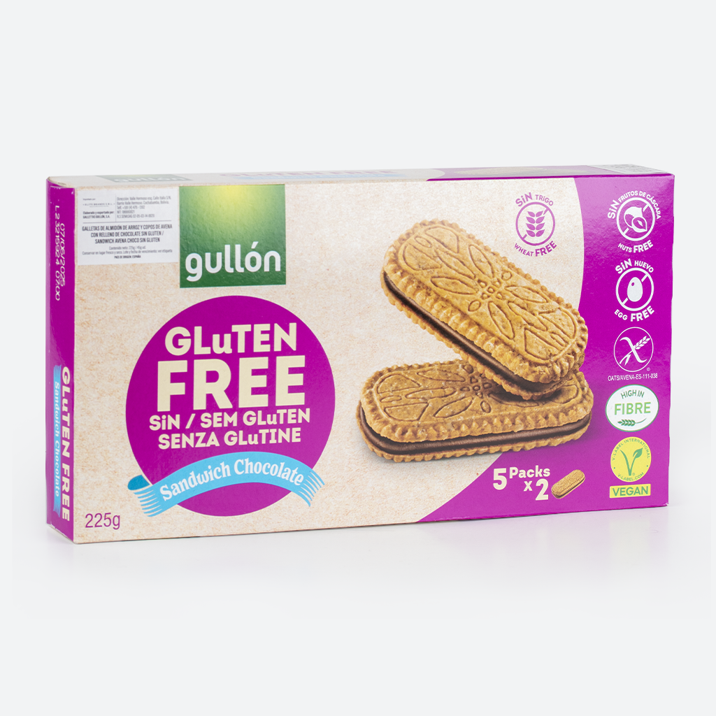 GULLON GALLETA SANDWICH AVENA CHOCO SIN GLUTEN 225G