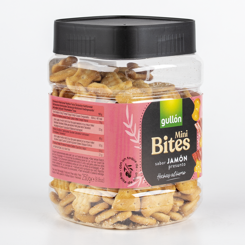 GULLON GALLETA MINI BITES JAMON 250G
