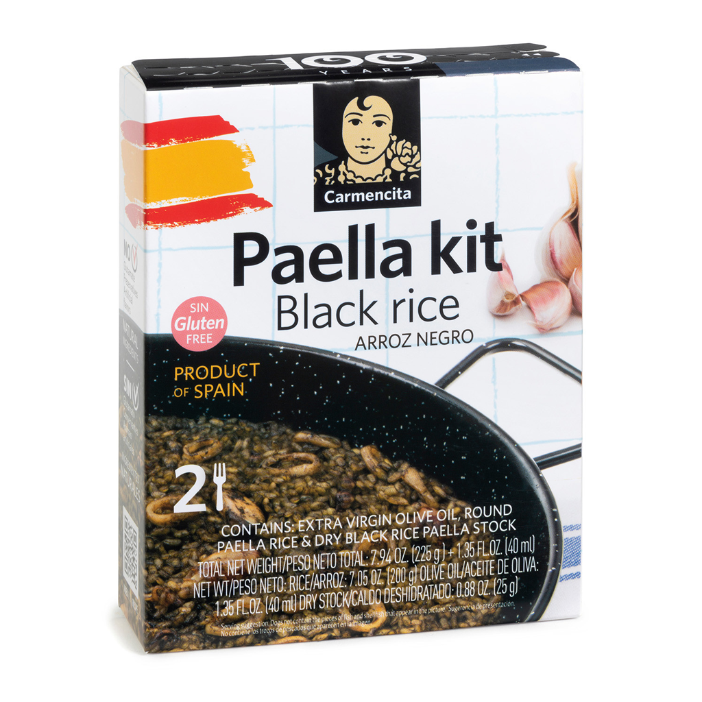 CAR. CAR. PAELLA KIT ARROZ NEGRO 265G CON PAELLERA ESMALTADA – 2 RACIONES