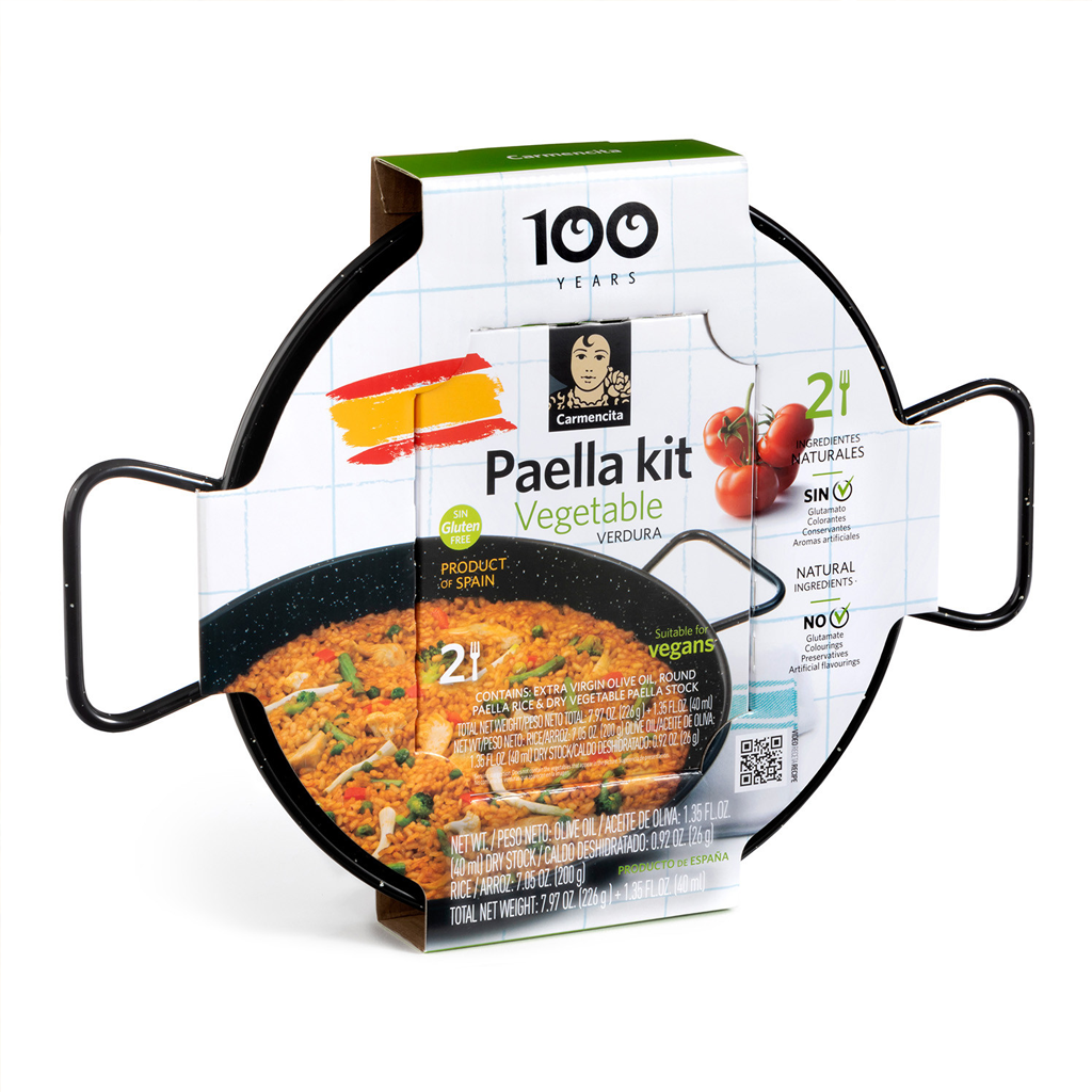 CAR. PAELLA KIT VERDURA 266G CON PAELLERA ESMALTADA – 2 RACIONES