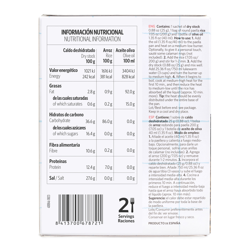 CAR. PAELLA KIT ARROZ NEGRO 265G ESTUCHE – 2 RACIONES