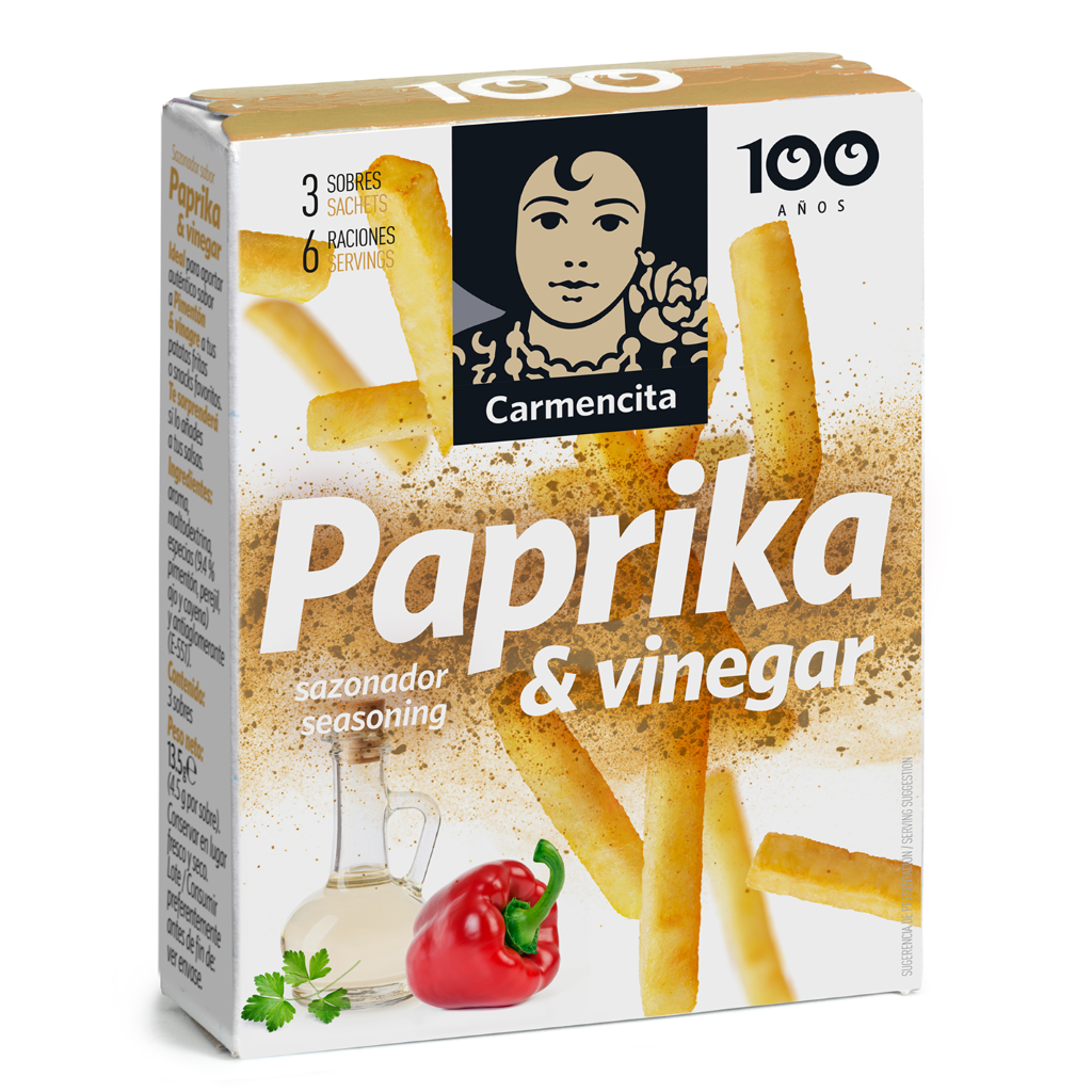 CAR. SAZONADOR PAPRIKA & VINEGAR 13,5G ESTUCHE 3 SOBRES