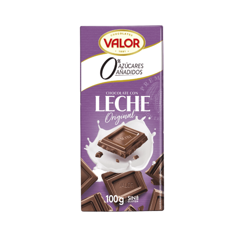 CHOCOLATE SIN AZUCAR AÑADIDA CON LECHE 100G- VALOR