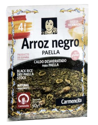 CALDO DESHIDRATADO PAELLA ARROZ NEGRO 25G SOBRE – 2 RACIONES-CARMENCITA